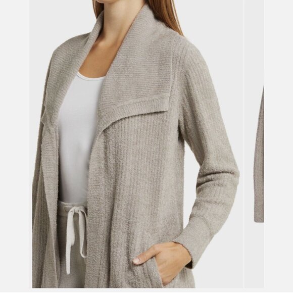 BAREFOOT DREAMS CozyChic Lite Rib Drape Cardigan in Beach Rock (XL) NWT $158 MSR - Picture 4 of 5